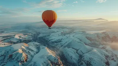 Drift in a Hot Air Balloon Over Cappadocia’s Winter Scenery